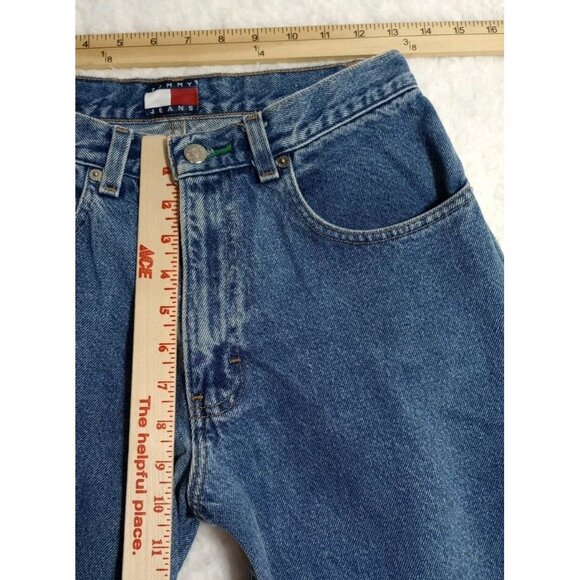 VTG Tommy Hilfiger Denim Mom Jeans Relaxed Fit High Rise Women's 6 Big Flag Logo - Picture 3 of 11
